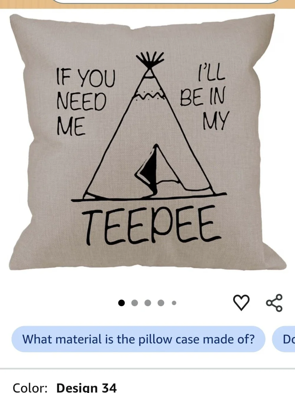 Neutral Teepee Decorative Pillow Cover 